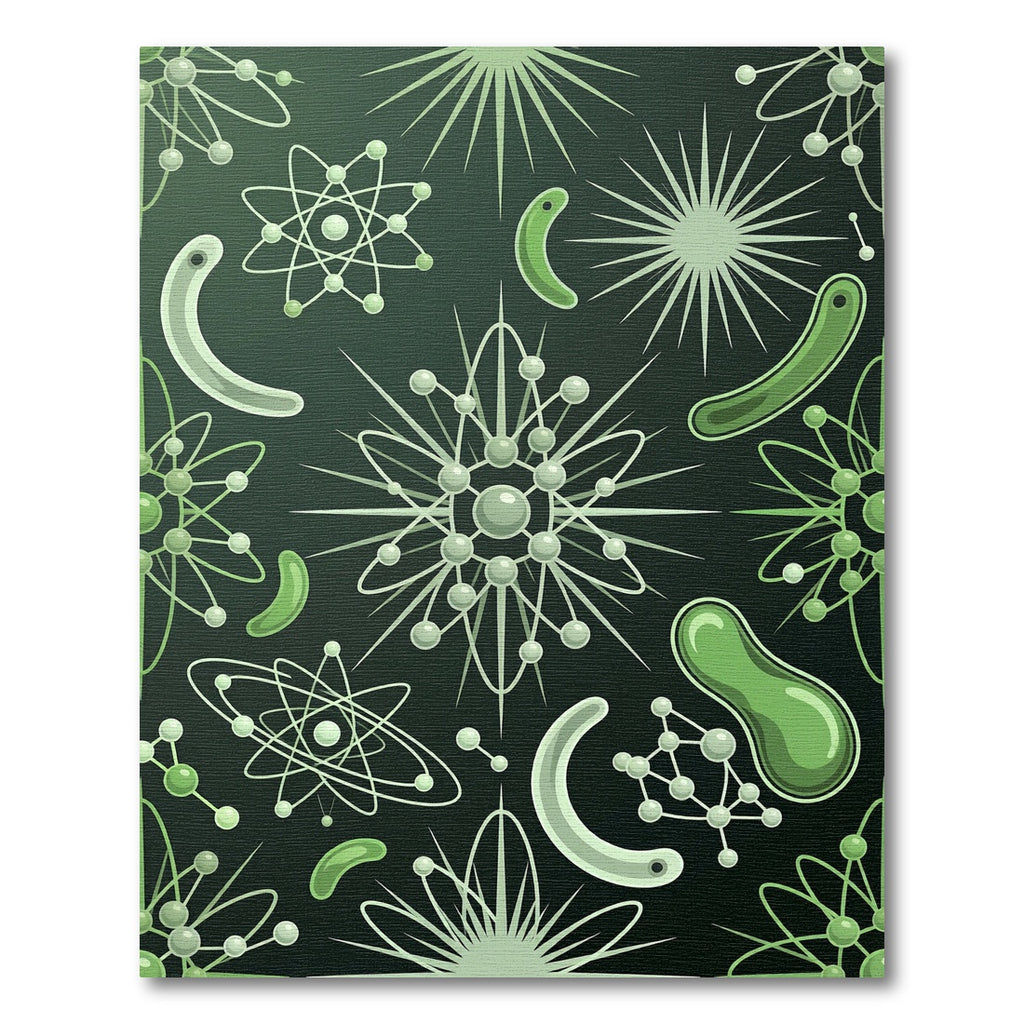 Green Microscopic Cell Organic Forms Rug