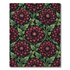 Deep Red Dahlia Vine Botanical Rug