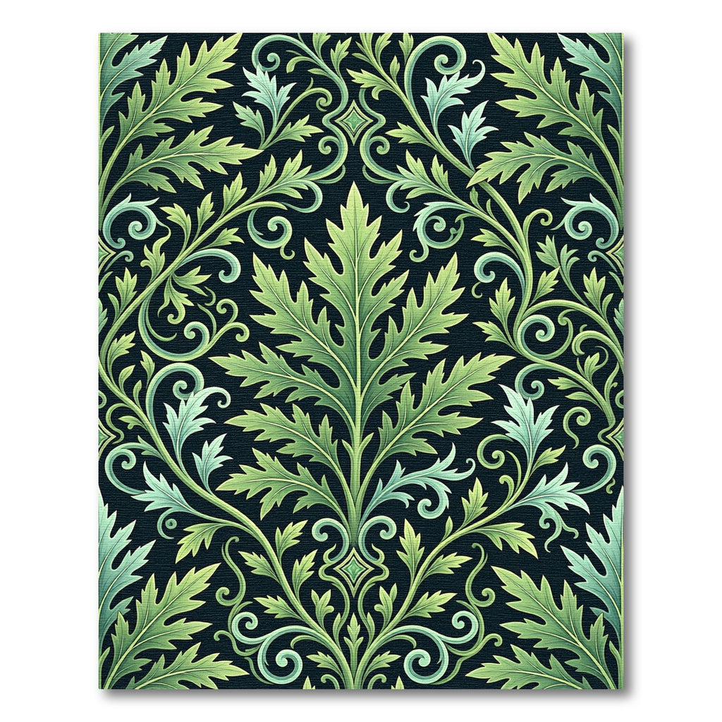 Verdant Green Acanthus Scroll Rug