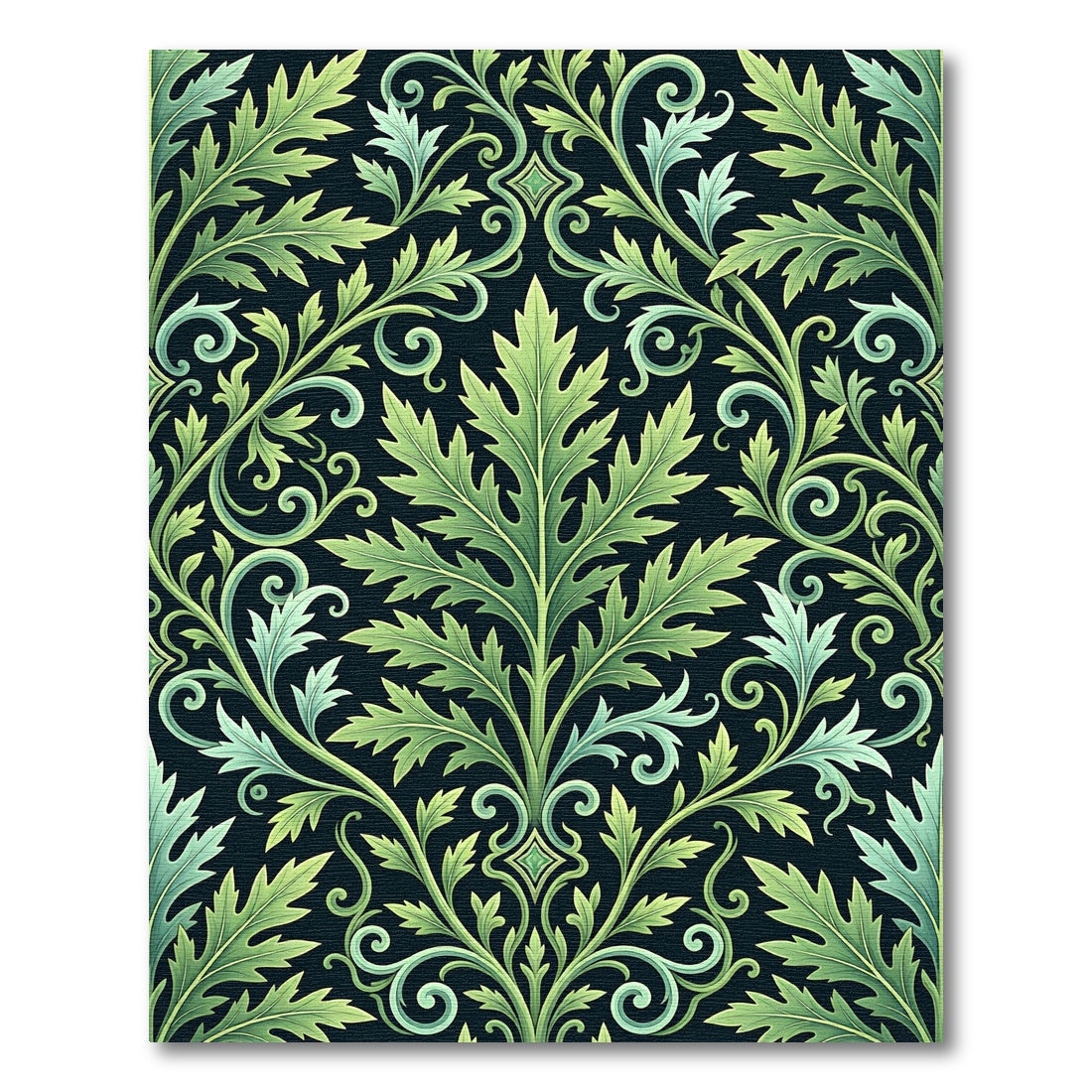 Verdant Green Acanthus Scroll Rug