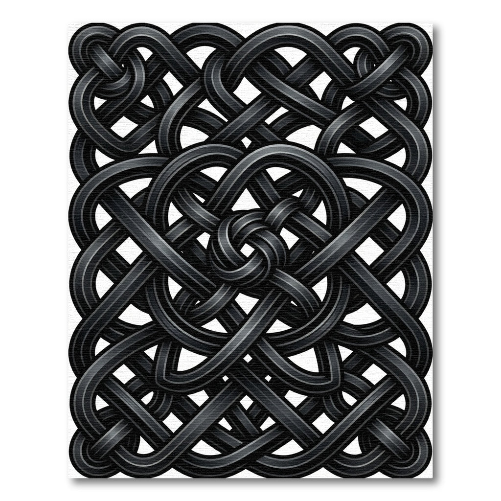 Intricate Charcoal Celtic Knotwork Rug