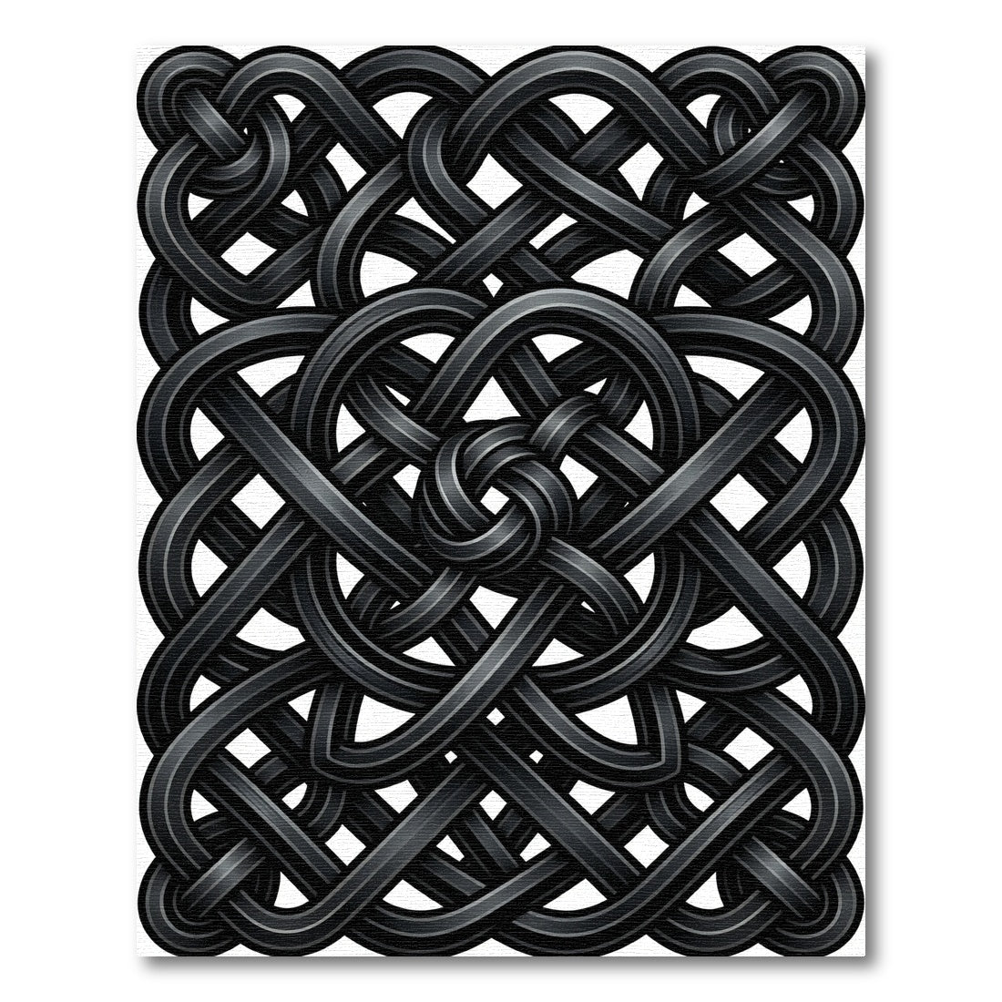 Intricate Charcoal Celtic Knotwork Rug