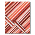 Modern Terracotta Linear Diagonal Stripe Rug