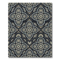 Elegant Slate Gray Damask Quatrefoil Rug