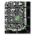 Minimalist Black and White Abstract Cityscape Rug