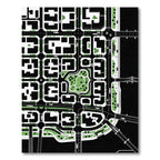 Minimalist Black and White Abstract Cityscape Rug