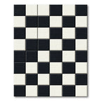 Bold Onyx Ivory Check Squared Floor Rug