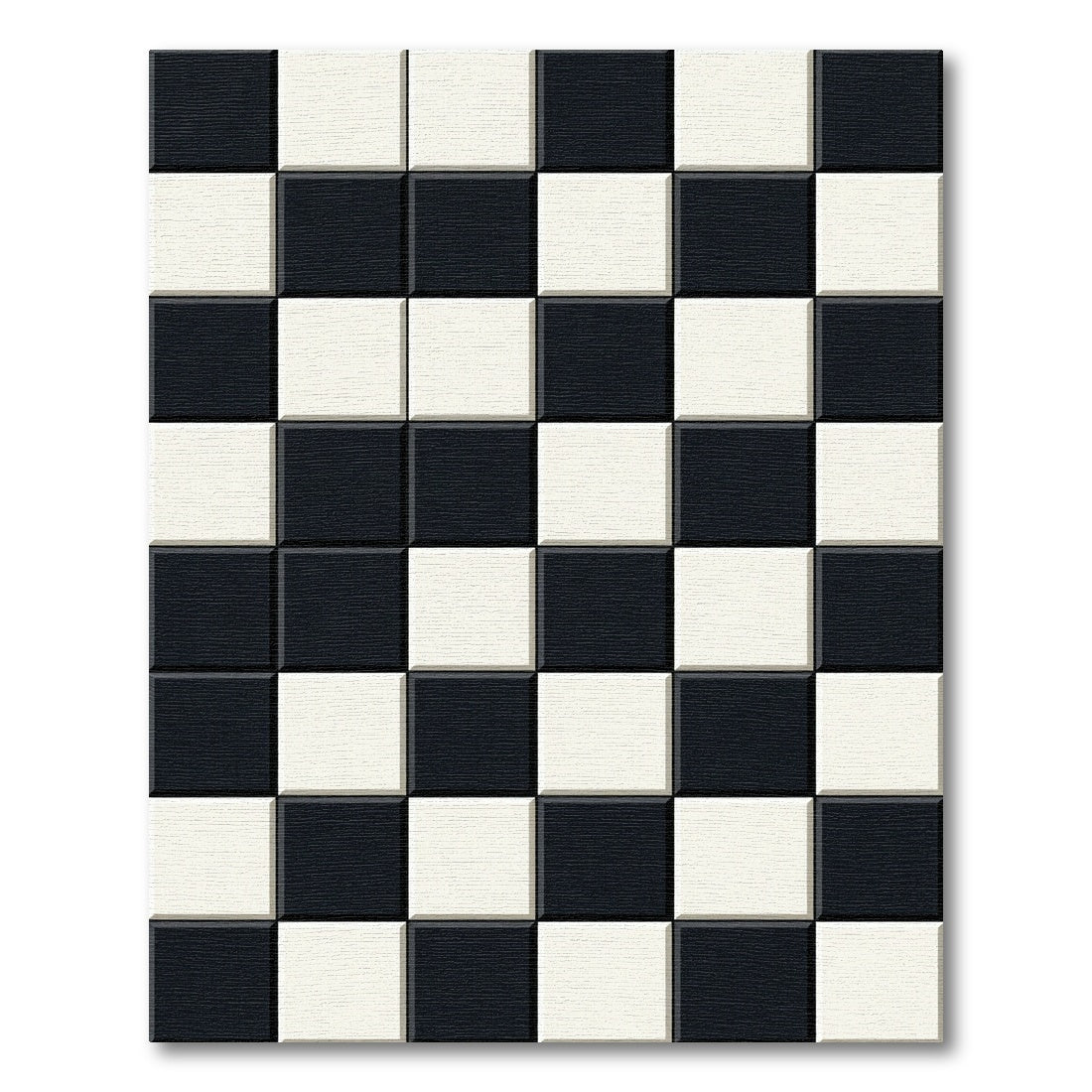 Bold Onyx Ivory Check Squared Floor Rug