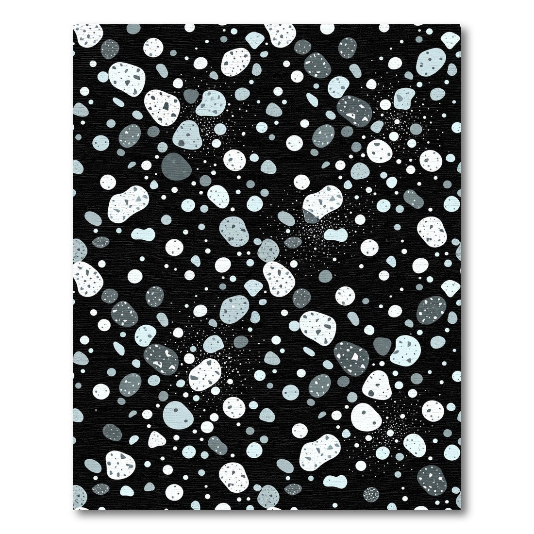 Monochrome Speckled Pebble Collage Rug