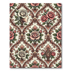 Vintage Rose Floral Damask Rug