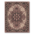 Ornate Mauve Damask Floral Medallion Rug