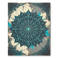 Ornate Teal Flourish Medallion Rug