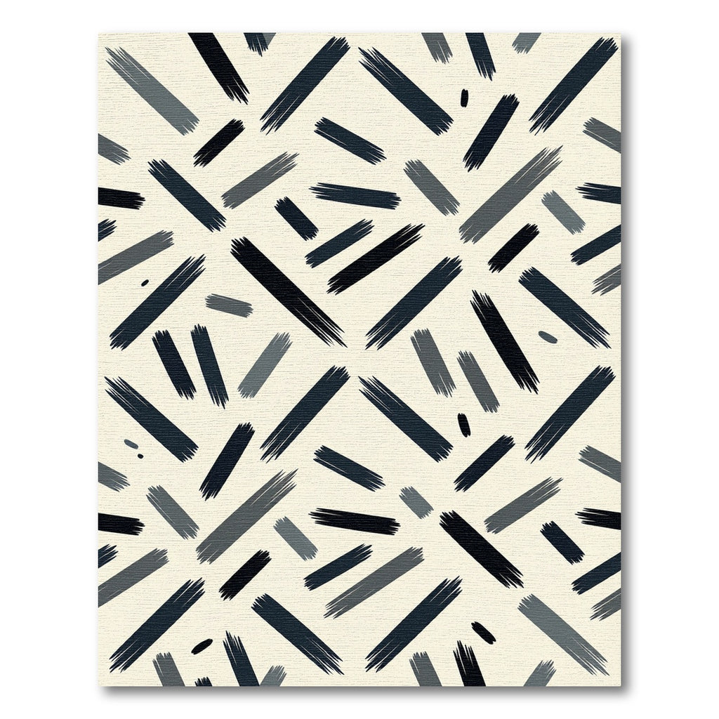 Minimalist Charcoal Abstract Brushstroke Rug