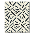 Minimalist Charcoal Abstract Brushstroke Rug