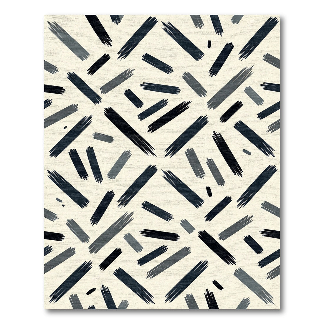 Minimalist Charcoal Abstract Brushstroke Rug