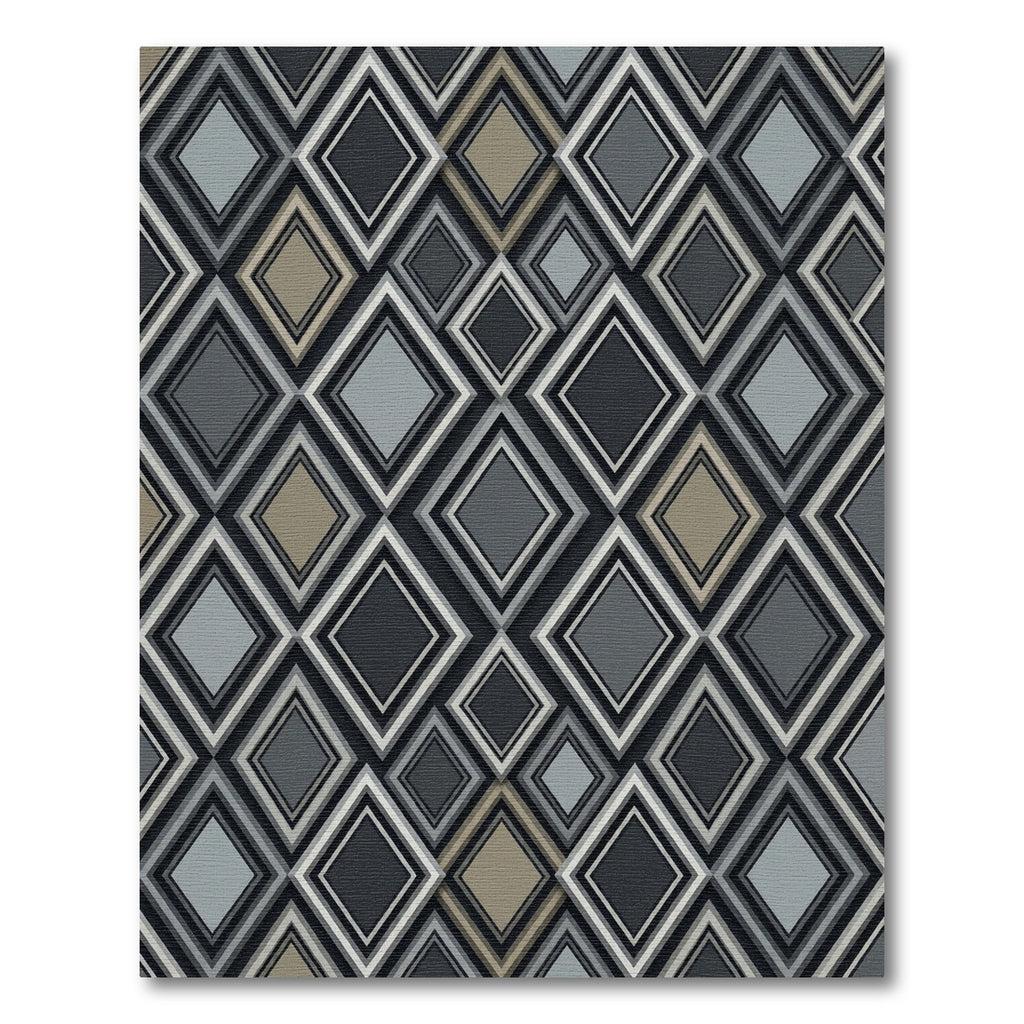 Modern Gray And Taupe Geometric Diamond Rug