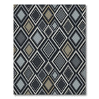 Modern Gray And Taupe Geometric Diamond Rug