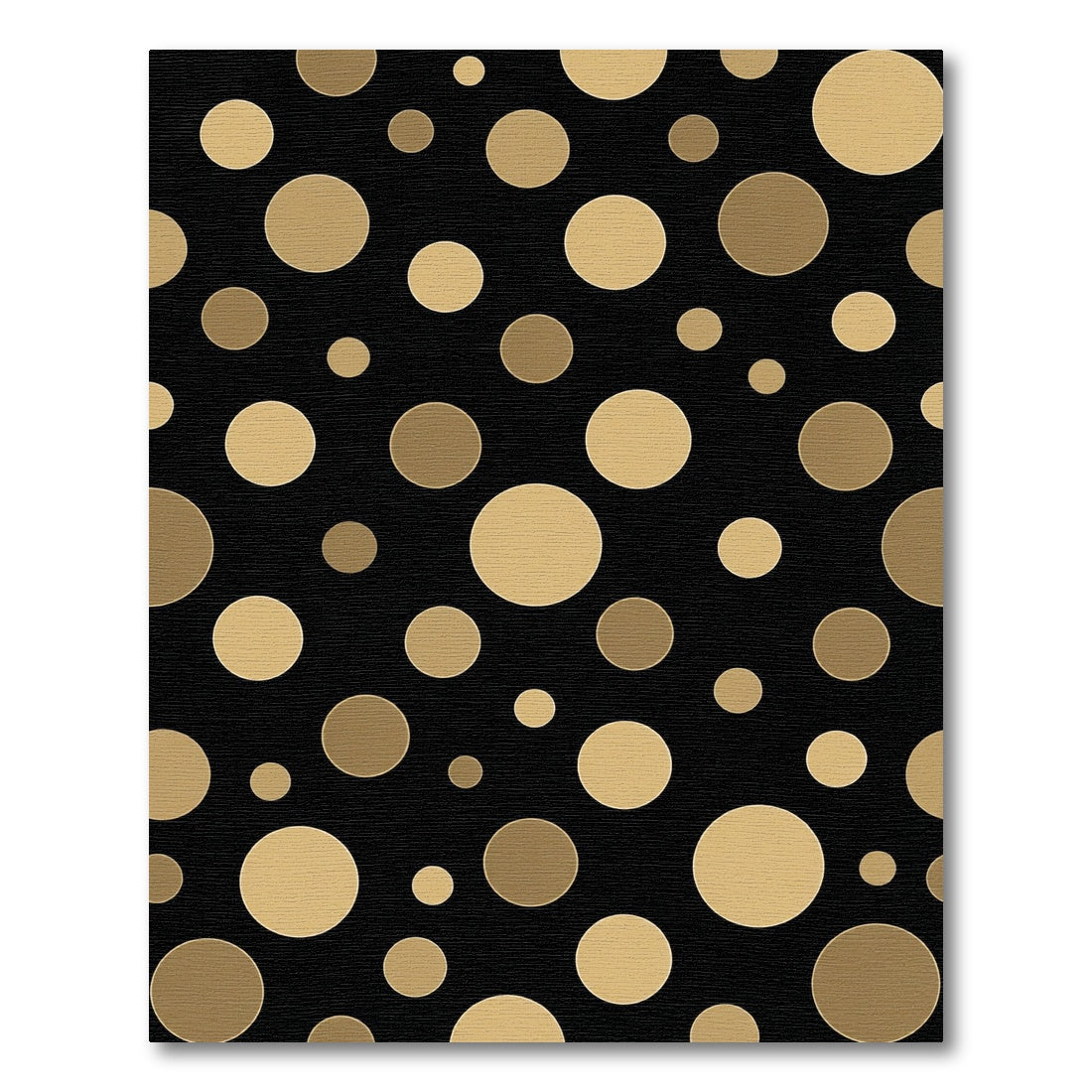 Golden Dot Cluster Black Rug