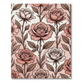 Blush Pink Rose Garden Floral Rug