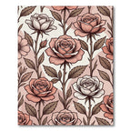 Blush Pink Rose Garden Floral Rug
