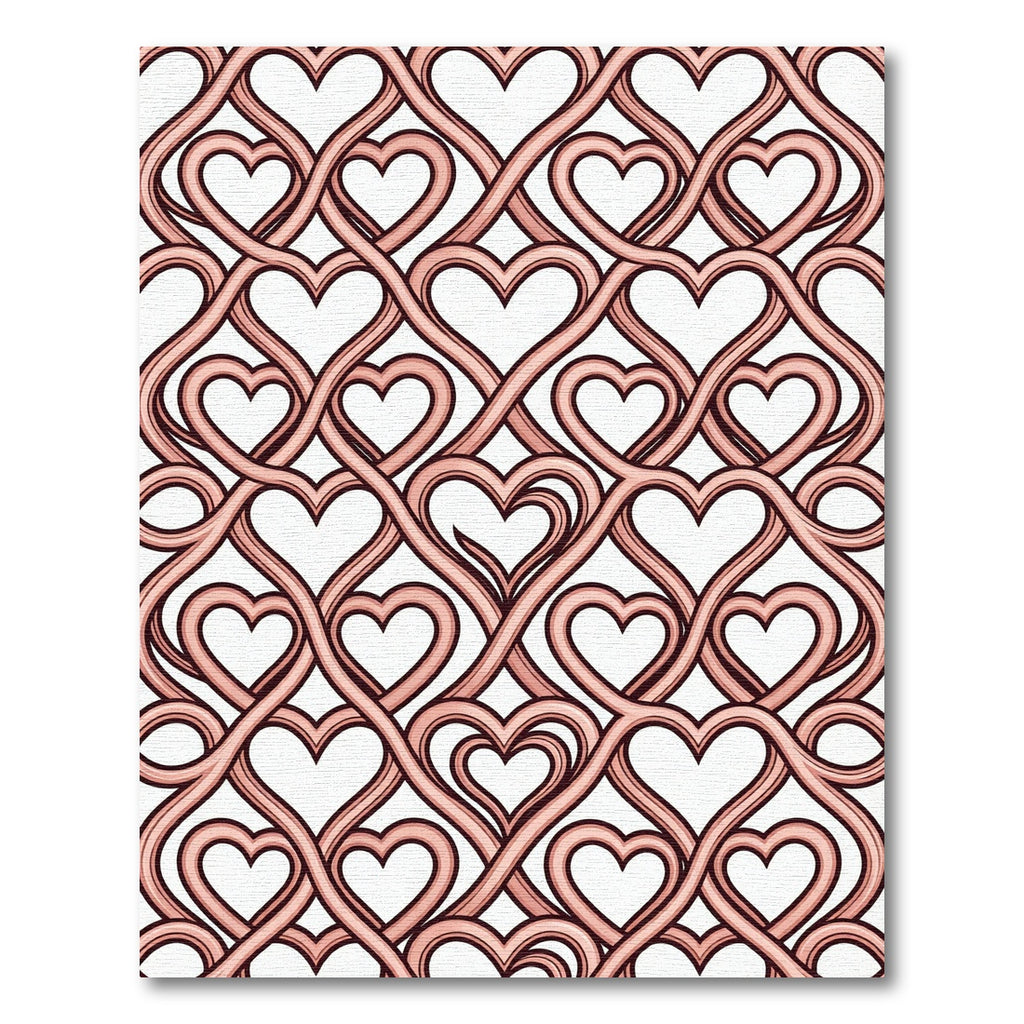 Delicate Rose Interlocking Heart Ogee Rug