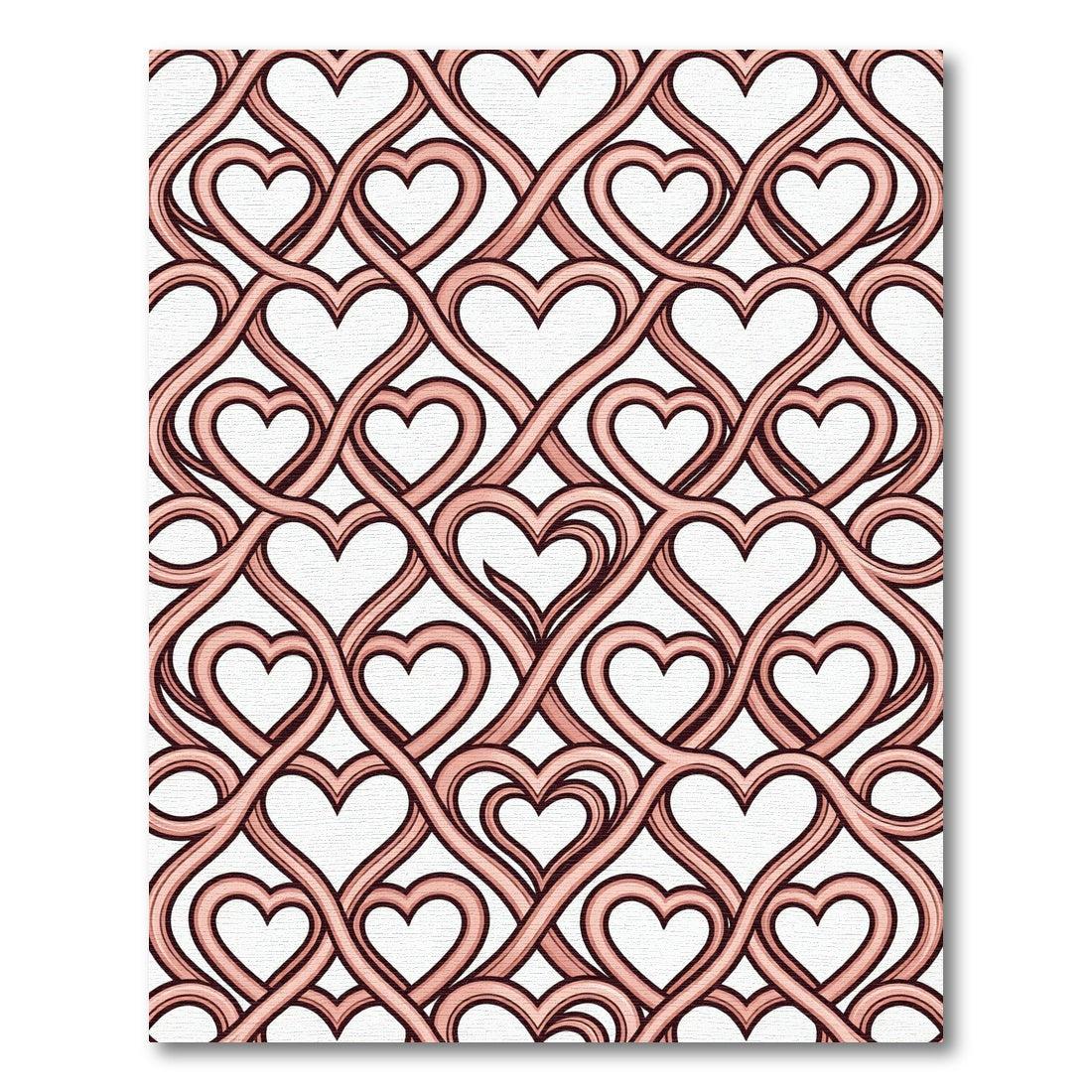 Delicate Rose Interlocking Heart Ogee Rug