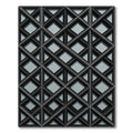Modern Charcoal Gray Interlocking Geometric Grid Rug