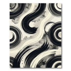Monochromatic Brush Stroke Swirl Rug
