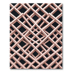 Blush Pink Intersecting Geometric Lattice Rug