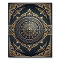 Elegant Gold Filigree Dark Medallion Rug
