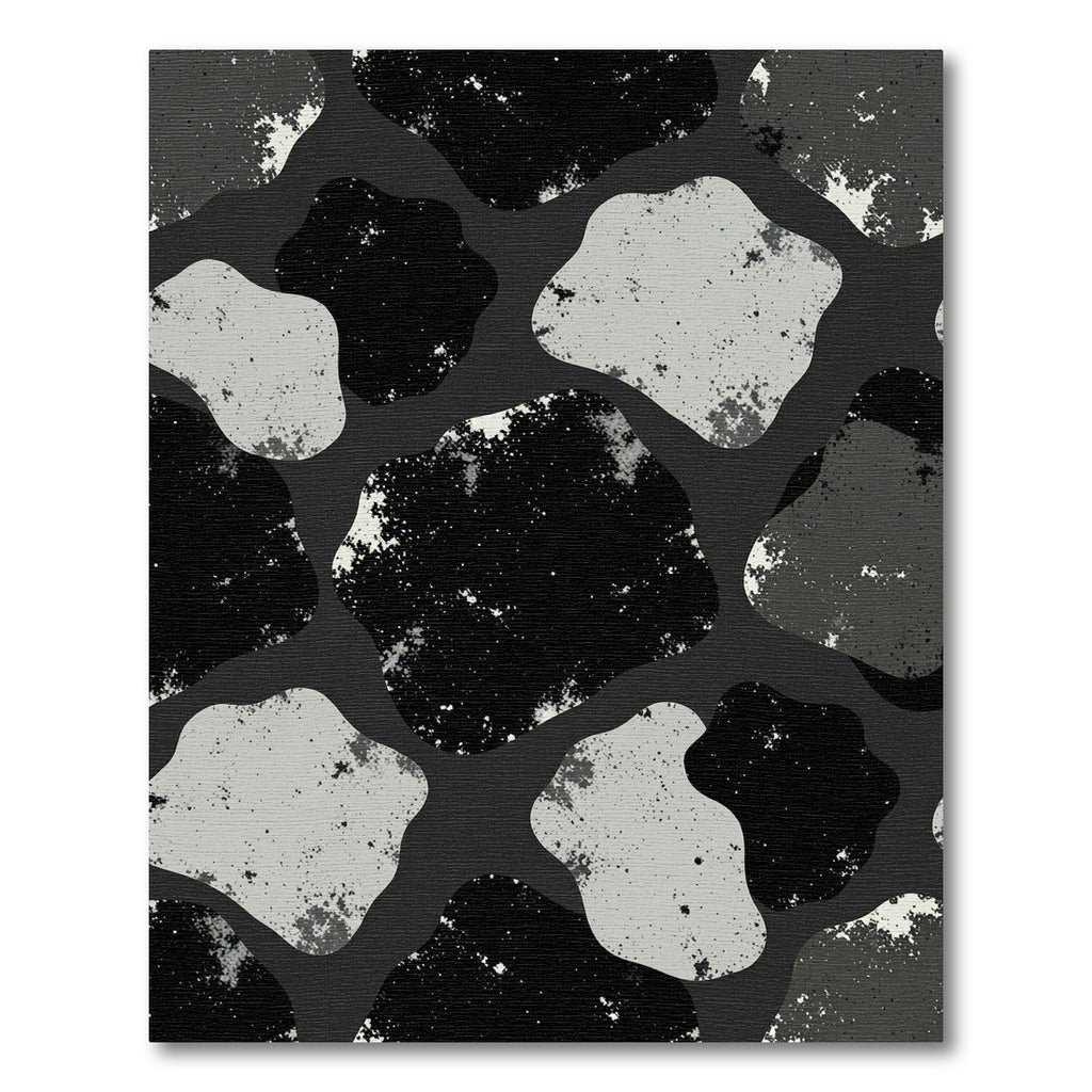 Monochromatic Textured Abstract Blobs Rug