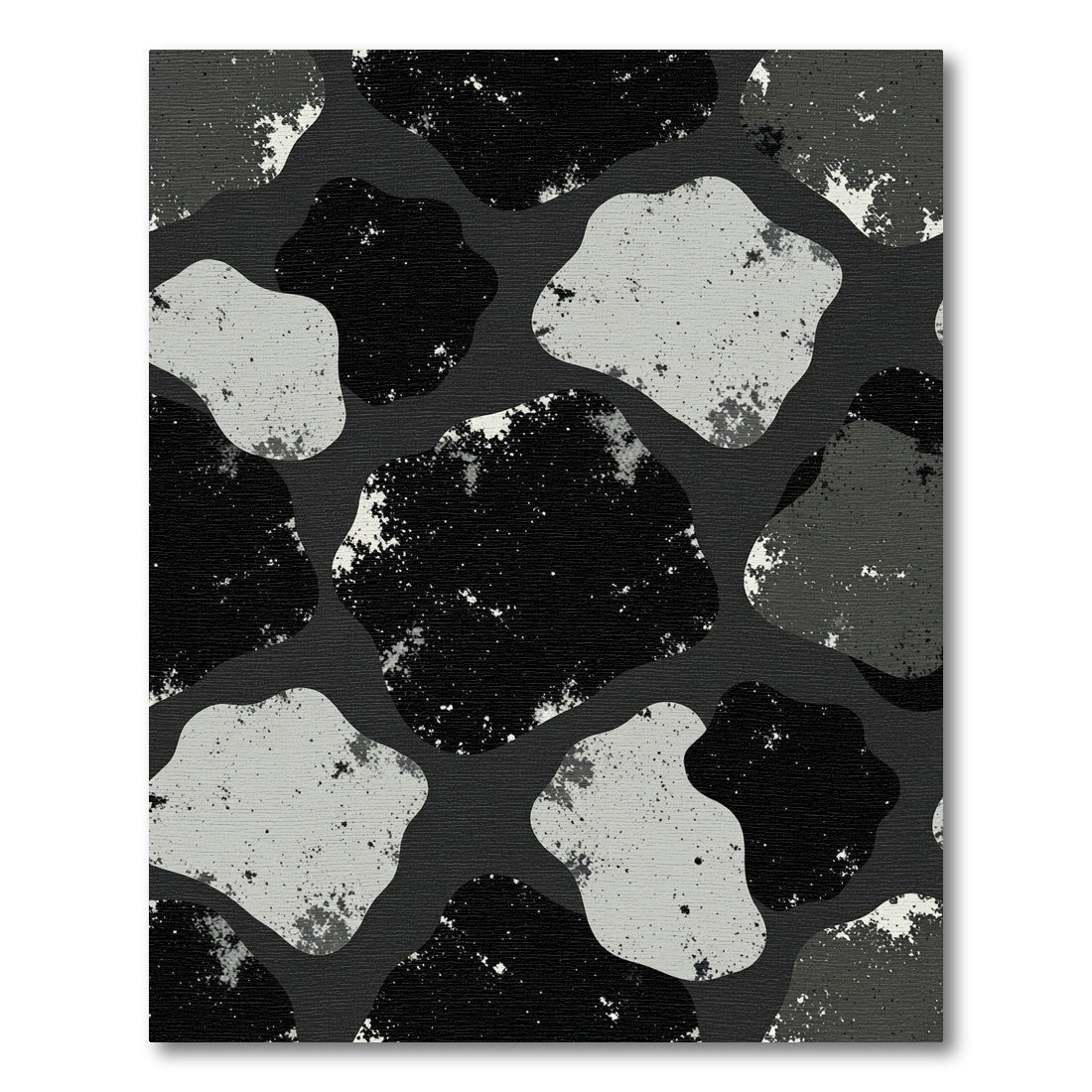 Monochromatic Textured Abstract Blobs Rug
