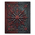 Gothic Crimson Star Floral Medallion Rug