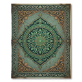Elegant Sage Emerald Ornate Medallion Rug