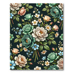 Vintage Botanical Rose Bouquet Arrangement Rug