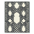 Gray Quatrefoil Lattice Arch Rug