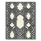 Gray Quatrefoil Lattice Arch Rug