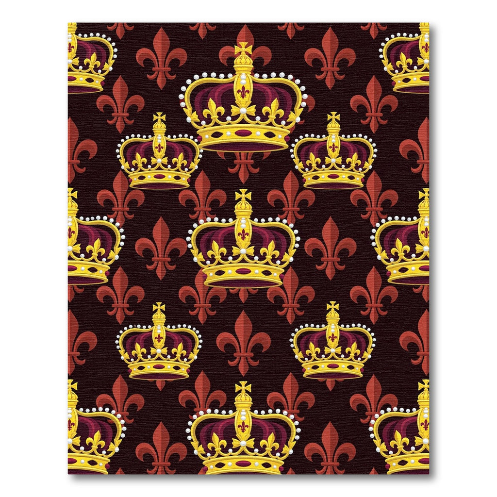 Royal Crimson Gold Crown Pattern Rug