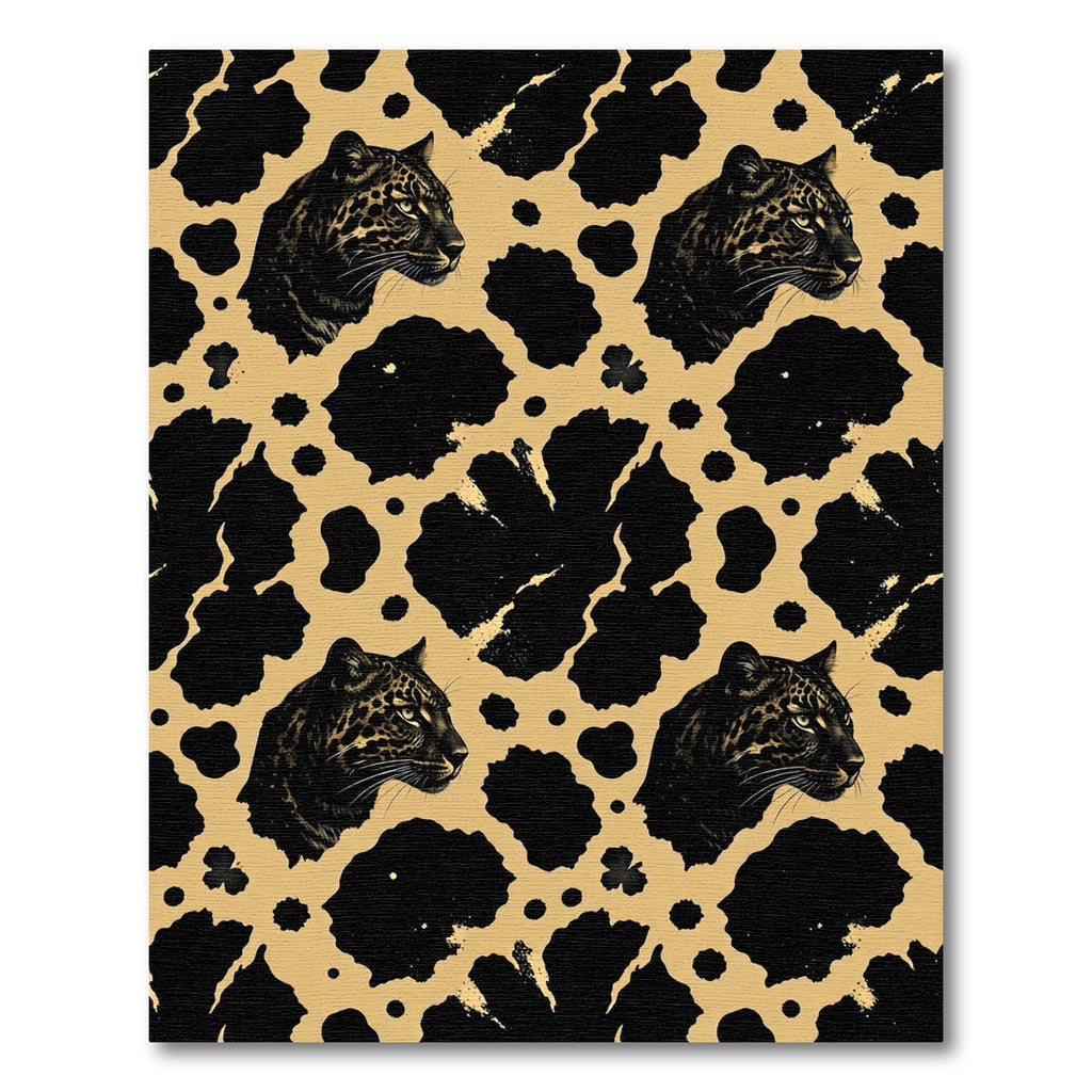 Golden Black Leopard Spots Rug