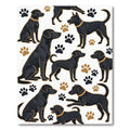 Playful Black Labrador Paw Accent Rug