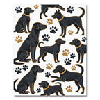 Playful Black Labrador Paw Accent Rug