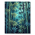 Deep Blue Bamboo Forest Foliage Rug