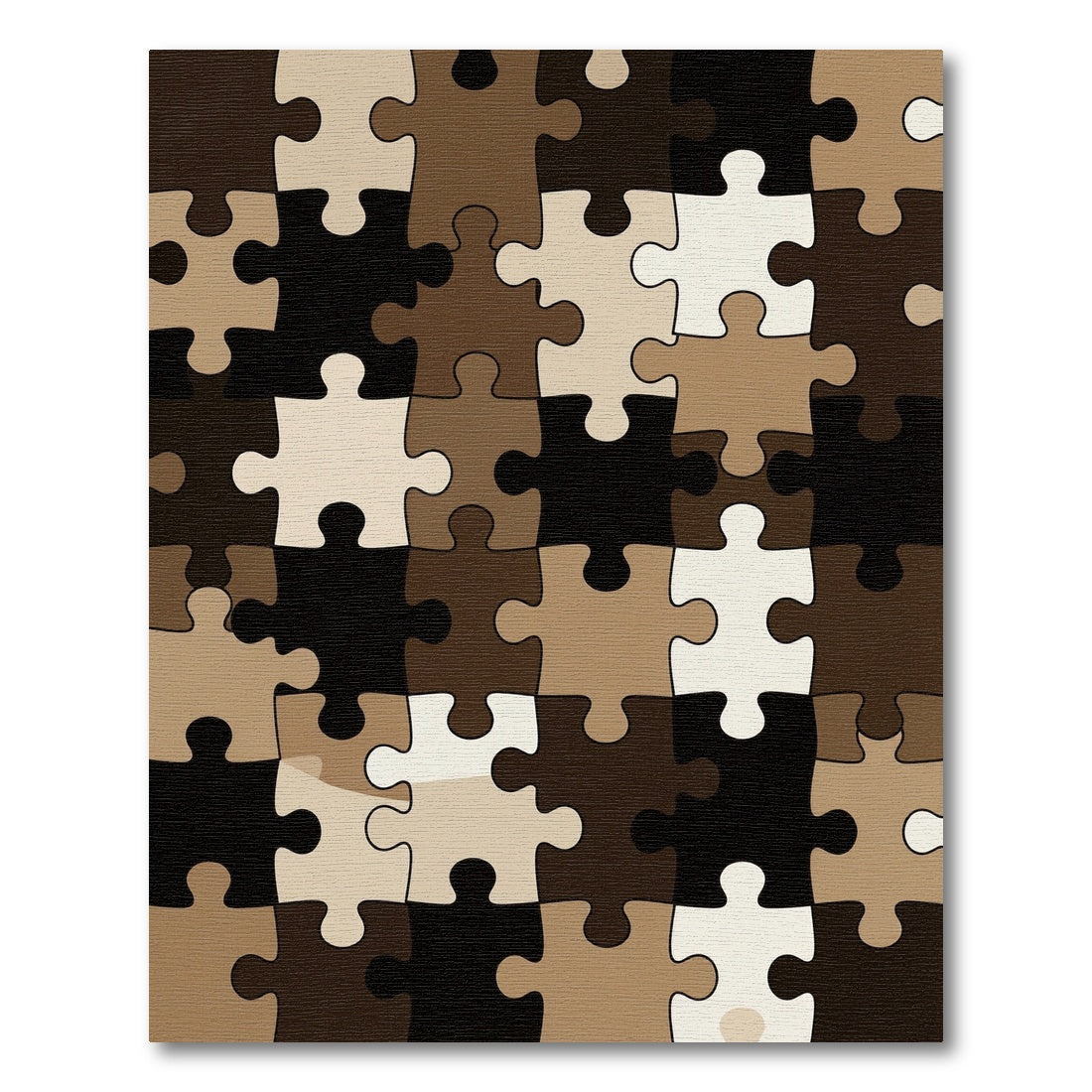 Abstract Neutral Toned Modern Puzzle Art Rug