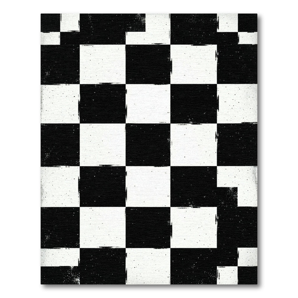Bold Black and White Checkered Square Art Rug