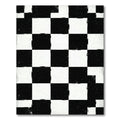 Bold Black and White Checkered Square Art Rug