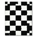 Bold Black and White Checkered Square Art Rug