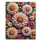 Elegant Pastel Dahlia Floral Bouquet Rug