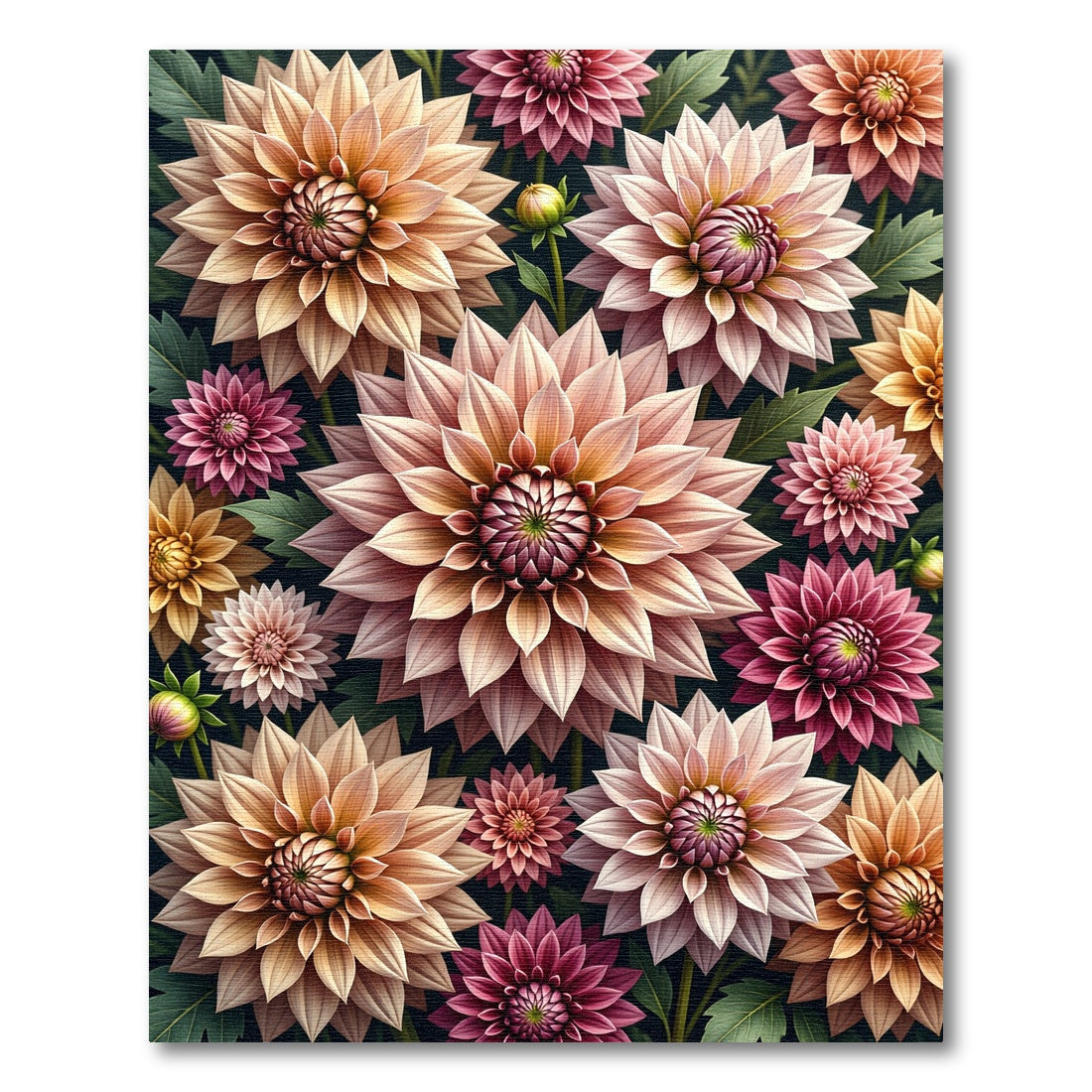Elegant Pastel Dahlia Floral Bouquet Rug