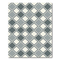 Modern Gray Diamond Grid Geometric Rug