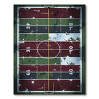 Distressed Gridiron Football Field Art Rug